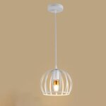 Uni lustre suspension e27 cage en fer 19cm blanc luminaire eclairage pour décor restaurant salle chambre ... Uni lustre suspension e27 cage en fer 19cm blanc luminaire eclairage pour décor restaurant salle chambre ...