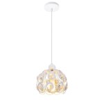 Uni lustre suspension luminaire contemporain 26cm plafonnier fer abat - jour en cristal blanc Uni lustre suspension luminaire contemporain 26cm plafonnier fer abat - jour en cristal blanc