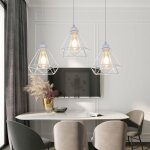 Uni pendentif cage diamant 3 lumières plafonnier lustre vintage industrielle rétro luminaire salle à ... Uni pendentif cage diamant 3 lumières plafonnier lustre vintage industrielle rétro luminaire salle à ...