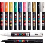 Uni posca pc - 1m ensemble de 12 marqueurs professionnels pour peinture avec marqueurs noir + blanc supplément ... Uni posca pc - 1m ensemble de 12 marqueurs professionnels pour peinture avec marqueurs noir + blanc supplément ...