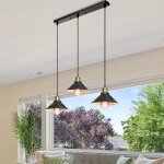 Uni rtro lustre suspension industrielle e27 3 tte noir et blanc plafonnier luminaire ajustable salle ...