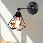 Uni rétro vintage applique murale cage diamant en métal fer luminaire industrielle pour café restaurant ... Uni rétro vintage applique murale cage diamant en métal fer luminaire industrielle pour café restaurant ...