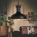 Uni r�tro vintage lustre suspension industrielle e27 plafonier luminaire corde ajustable noir et blanc ...