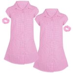Uniforme scolaire lot de 2 plissés vichy carreaux robe dété avec bobble pour enfants filles age 3 - 14 ... Uniforme scolaire lot de 2 plissés vichy carreaux robe dété avec bobble pour enfants filles age 3 - 14 ...