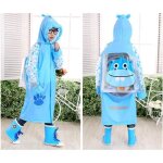 Unisexe impermable a capuche enfants raincoat avec cartable lieu imprime cartoon pluie manteau veste ...