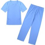 Unisexe uniforme mdical haut et pantalon ensemble tenue manches courtes poche professionnelle s - xxxl ...