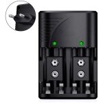 Universel chargeur de piles aa - aaa - 9v rapide chargeur pour aa - aaa ni - mh ou 9v piles rechargeables ...