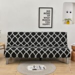 Universel housse canap extensible sans accoudoir 3 places couverture de canap pour banquette clic clac ...