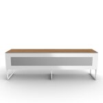 Upminster - meuble tv bois clair avec porte en verre infrarouge blanche Upminster - meuble tv bois clair avec porte en verre infrarouge blanche