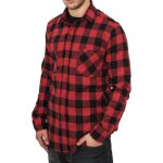 Urban classics - a carreaux flanell chemise noir /