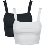 Débardeur femme urban classics crop top - lot de 2 noir / blanc Débardeur femme urban classics crop top - lot de 2 noir / blanc