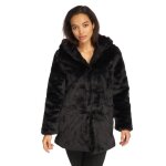Manteau hooded teddy - urban classics femme - noir - capuche - journes fraches