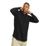 Sweat � capuche - urban classics - long shaped terry - noir - homme - manches longues