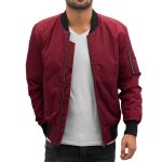 Veste bomber - urban classics - 2 - tone - rouge - 100% polyester - homme