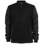Urban classics - oldschool college veste noir - s
