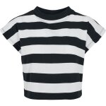 T - shirt court rayures femme - urban classics - large - manches courtes - noir / blanc