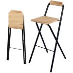 Urban living - tabouret de bar friends 48x43xh98cm - bois / noir