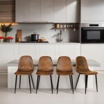 Lot de 4 chaises de salle  manger vintage ? effet vieilli ? idales pour la maison et la salle  manger ...