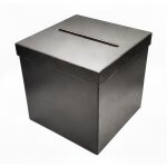 Urne en carton carre noire pour cagnotte cadeau 20 cm