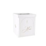 Urne merci - jour de fete - collection communion puret� blanc et or - d�coration de f�te - enfant - mixte ...