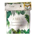 Urne - tropical - joyeux anniversaire - cagnotte - carton - 20x20x20cm - tropical party