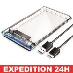 Boîtier externe - usb 3. 0 - 25 pouces - transparent - sata iii - haute vitesse Boîtier externe - usb 3. 0 - 25 pouces - transparent - sata iii - haute vitesse