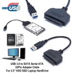 Usb 3. 0 vers sata srie ata 22 pin cble adaptateur pour 2. 5 hdd ssd disque dur ordinateur portable ...