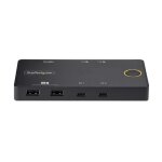 Commutateur kvm usb - c - startech - dual - 4k 60hz - alimentation 100w - noir