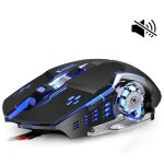 Usb led souris optique filaire - clic silencieux - 2400dpi (noir)