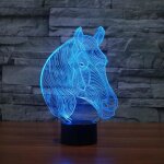 Usb nouveaut� cadeaux 7 couleurs changeantes animal cheval led night lights 3d led bureau lampe de table ...