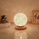 Usb veilleuse de boule de rotin rglable lampe de table led lampe de chevet veilleuse mignonne de ppinire ...