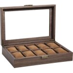 Uten bote  montres en bois 10 compartimentscrin  montrevitrine de montrebote de rangement pour montres ...