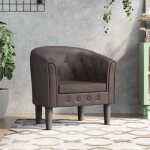 Uu fauteuil cabriolet marron similicuir 70x56x68 cm 356459