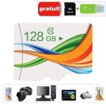 V03 carte m�moire micro sd 128go class 10 adaptateur sd + lecteur de cartes