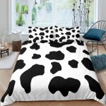 Vache parure de lit 3 pieces 1 housse de couette 220 * 240cm et 2 taies doreillers 63 * 63cm