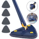 Vadrouille de nettoyage triangulaire rotatif � 360� r�glable auto - comprimante pliable t�lescopique ...