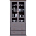 Inter link vitrine luzerna gris bois massif