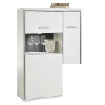 Vaisselier dangle gauche coloris blanc brillant - longueur 94 x hauteur 137 x profondeur 38 cm Vaisselier dangle gauche coloris blanc brillant - longueur 94 x hauteur 137 x profondeur 38 cm