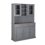 Inter link buffet luzerna 6. 1 bois massif gris - sepia