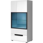 Vaisselier - price factory - lucia moyen modle - 1 porte - led - blanc brillant