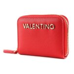 Valentino porte - monnaie rouge pour femme - divina sa zip around wallet xs rosso 85345