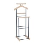 Valet de chambre medina chevalet de nuit double portant pour v�tements en mdf d�cor ch�ne sonoma et m�tal ...