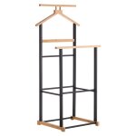 Valet de chambre kanna chevalet de nuit double portant pour v�tements en bambou naturel et noir