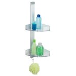 tagre de douche - wenko - premium - aluminium inox - design contemporain - 20 x 71 x 21 cm