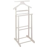 Valet de nuit en bois massif coloris blanc longueur 47 x profondeur 36 x hauteur 102 cm