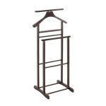 Valet de nuit double valet de chambre en bois massif h�v�a coloris tabac - longueur 47 x profondeur 36 ...