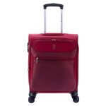 Valise cabine gladiator 55cm - rouge - souple - 4 roulettes 360� - d�perlant