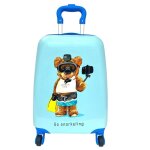 Valise cabine rigide 45. 50cm - bleu - motif nounours - k0335 Valise cabine rigide 45. 50cm - bleu - motif nounours - k0335