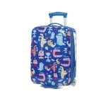Valise cabine rigide enfant - olivia - a85118 - monstres - 49 cm - bleu - cadeau surprise