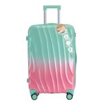 Valise cabine bicolore rose et vert 23x34x55cm